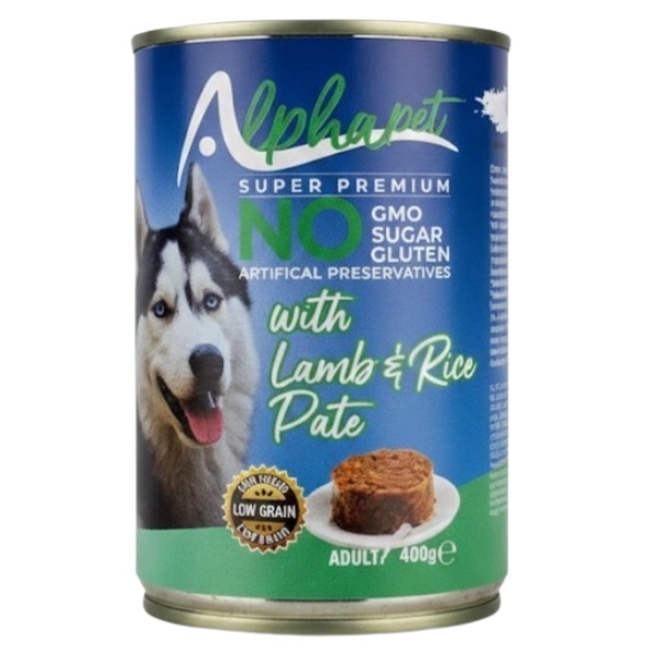 Boite Alphapet Pâté Lamb & Rice Adult Dog 400 G
