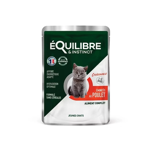 Équilibre & Instinct® Pochon Émincés Chaton Croissance Poulet 85?g