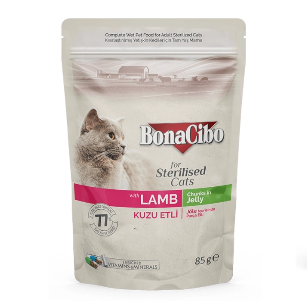 Bonacibo Pochon Pour Chat Stérilisé Morceaux En Sauce Agneau 85?g
