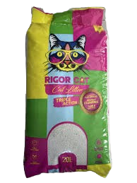 Rigor Cat Natural White Bentonite Clumping Litter - Baby Powder - 20L